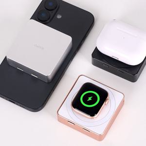 아이폰 맥세이프 보조배터리 고속 무선 충전 3in1 미니 일체형 5000mAh
