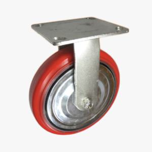 캐스터 중하중 바퀴 고정 회전 브레이크 8인치 적색우레탄 대형 운반