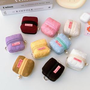 하트 퀄팅 에어팟 파우치 키링 케이스 동전지갑 미니백 립밤 틴트 휴대용 주머니 키홀더