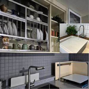 TEAM COVA 주방 한뼘의차이 인조대리석 다용도 보조조리대 도마 주방받침대 3종