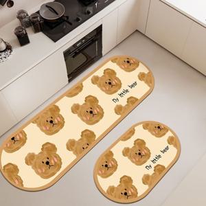 1+1 테디 곰 소프트 규조토 발매트 주방매트 2type