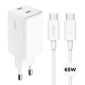 65W USB-C타입 고속 충전 듀얼 어댑터 + C to C 고속 케이블 세트