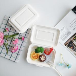 펄프 직사각 50P 일회용 도시락 사탕수수 디저트 샐러드 1칸 박스
