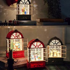 빈티지 창문 크리스마스 워터볼 오르골 4종 장식 소품 오브제 꾸미기 - 눈사람