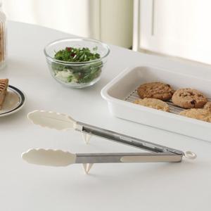 바닥에 닿지 않는 실리콘 주방집게 화이트 모던 깔끔 집게 키친툴 조리도구 주방용품