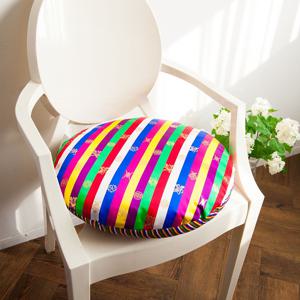 색동 원형 방석 목화솜포함 - 7색 금사