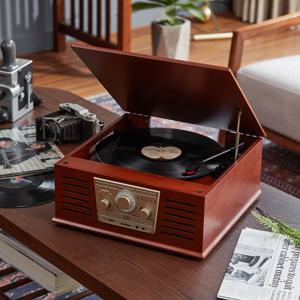 레트로 턴테이블 빈티지 LP 플레이어 블루투스 스피커 HR-TS100