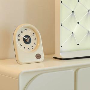 [해외] 미드센츄리 모던 아치형 무소음 탁상시계 크림 인테리어 탁상시계 B형 3colors