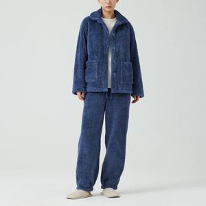 여 극세사 플랫 카라 파자마 셔츠 (5 colors)
