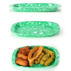 멜라민 옛날 반찬그릇 튀김접시 순대접시 22x14cm 3호