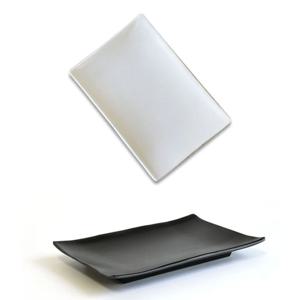 멜라민 사각 김밥 초밥 디저트 접시 26cm 7호 블랙