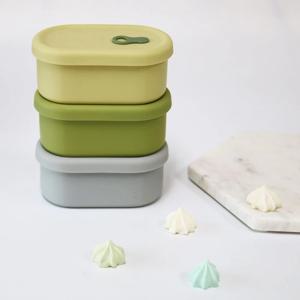 타원형 실리콘 전자레인지 용기 200ml 냉동 밥 보관