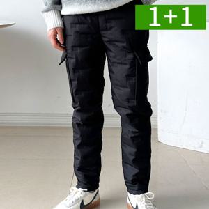 1+1 패딩바지 남성 카고바지 기모 겨울 조거팬츠