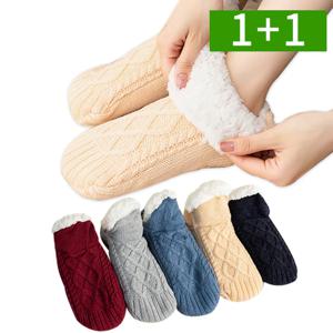 1+1 수면양말 두꺼운 중목 겨울덧신 여성 양털 발열 기모 보온 임산부 겨울양말
