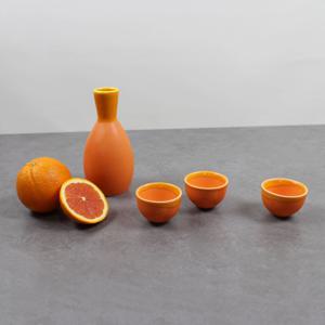 도자기 술병 소주잔 선물 오렌지 도쿠리세트(4P)