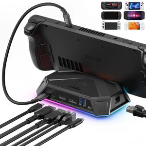 스팀덱 독 RGB 12in1 도킹스테이션 JSAUX ROG ALLY 리전고 UMPC
