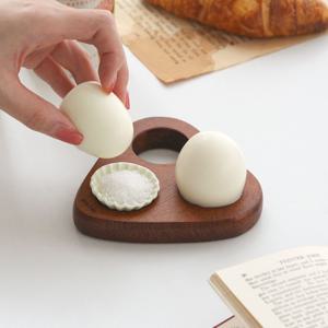 비치우드 옻칠 에그홀더 향균 계란트레이-하트 3구
