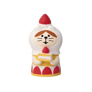 콘콤브레 생크림케이크를든고양이 소품 피규어 미니어처