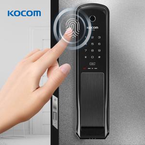 KOCOM 푸시풀 무타공 지문인식 도어락 디지털 번호키 지문인식 NP760
