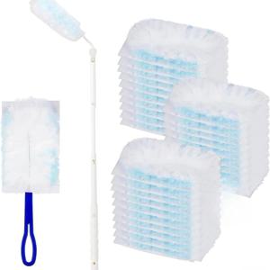 날림없이 강력흡착! 먼지털이 정전기 청소포 세트 (기본핸들+롱핸들+청소포세트)