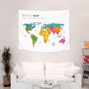 세계지도 컬러맵 패브릭포스터 창문 가리개 가림막 인테리어 아이방 2size