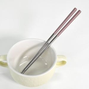 스텐 304 컬러 진공젓가락 23cm 핑크 2벌 식당 가정 수저 한식 일식 집들이 선물