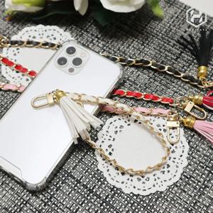 숏 가죽 체인 핸드폰 스트랩 네크리스