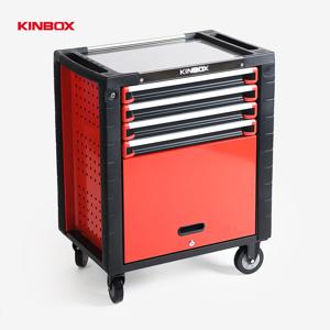 KINBIX 서랍4개와 하단수납장이 있는 이동식 공구함 툴보관 정리함 01RS3M4