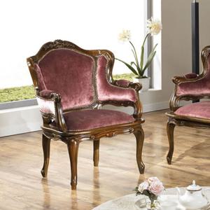 바이올렛 벨벳 원목 엔틱 1인용 소파