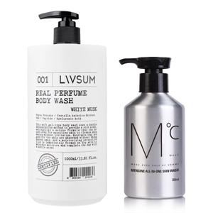 리얼퍼퓸 바디워시 1,000ml(화이트 머스크)+멘진 올인원 스킨 워시300ml