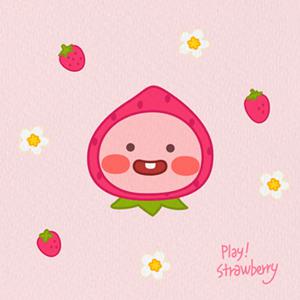 카카오 리틀프렌즈 딸기 리틀 어피치 그림그리기 캔버스 25x25cm