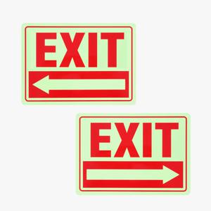 좌측출구 우측출구 EXIT 화살표 표지판 축광 야광 안내판 비상구 부착팻말 250x180