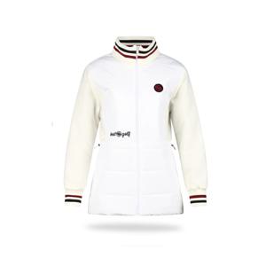 골피아 JB4W858W 여성 웨이스트 스트링 아트웍 패딩 점퍼