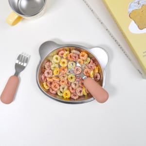곰돌이 스텐 304 간식접시 그릇 식기 동물 앞접시 과일 어린이집 아기 유아