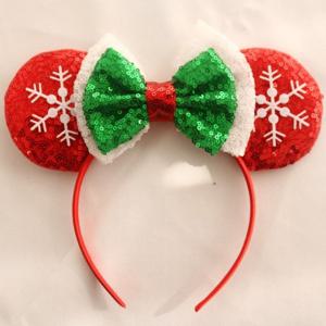 크리스마스 파티 소품 데코 이벤트 인생네컷 미키 스팽글 리본 머리띠