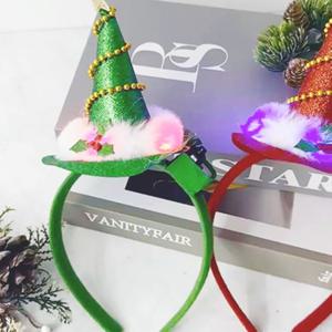 크리스마스 파티 소품 데코 이벤트 인생네컷 LED 스팽글 트리 머리띠