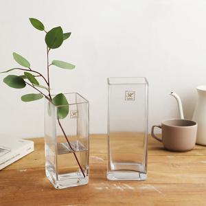 모던 사각 유리화병 10size 지름 12-15cm