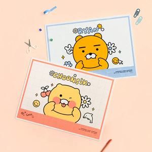 카카오프렌즈 세이치즈 대형 커팅매트 A2 라이언 춘식이 책상 데스크매트