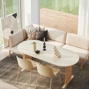 포레 컴포트 6인 라운지세트 1800 타원 (벤치1, 코너벤치1, PP의자2)