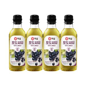 백설 포도씨유 500ml x4개