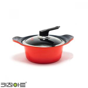 세라믹냄비S 20cm 양수 통주물냄비 오렌지