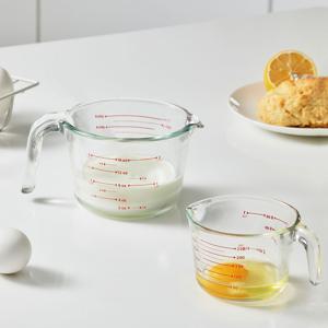 내열강화유리 계량컵 2종세트 (250ml+500ml) 오븐 전자레인지 OK