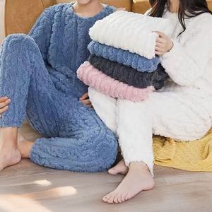 자수두툼수면바지 수면 바지 남성 여성 겨울 보온 홈웨어