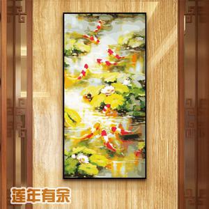 [해외]DIY 명화 그리기 대형 유화 그 림 캔버스 페인팅 잉어 구어도 세로 70x140