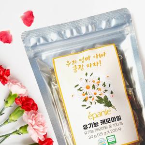 부모님 선물 에빠니 유기농 허브티 캐모마일차 20티백 1.5g 삼각티백