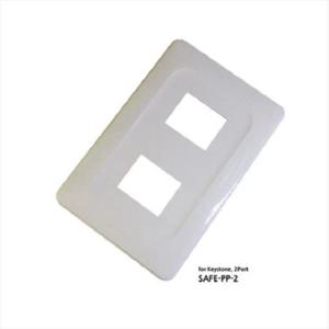모듈러잭 벽면플레이트 SAFE-PP-2 키스톤잭 대각형 2포트 붙임쇠포함