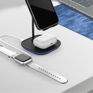 15W 듀얼코일 3in1 고속 무선충전 거치대