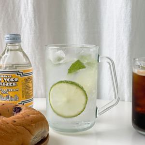 엣지 홈카페 아이스아메리카노잔 강화 내열 손잡이 유리컵 480ml