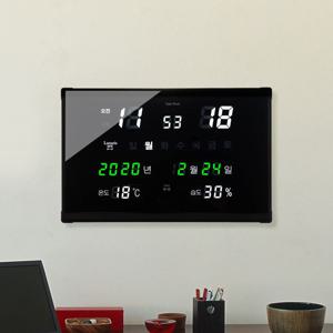 국내산 루나리스 GPS 수신 디지털 매직 LED 온습도 전자 벽시계 창립 개업선물