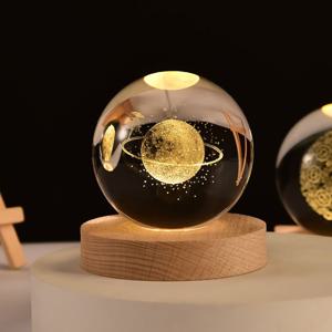 수정구슬 무드등 8CM 원형 크리스탈구 행성